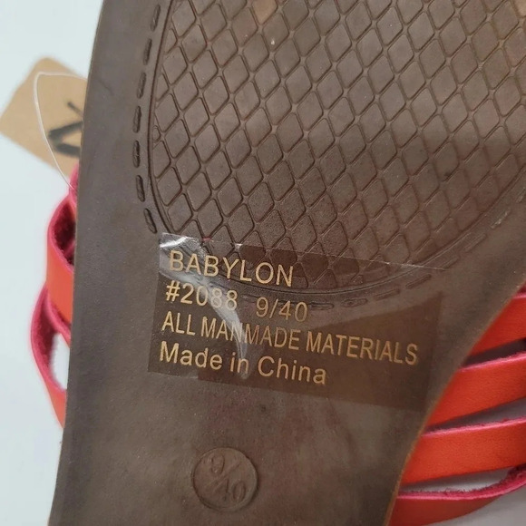 New SEVEN7 Women's Sandals Shoe size 9 M (Eur 40) Orange Tan Faux Leather - Picture 5 of 10